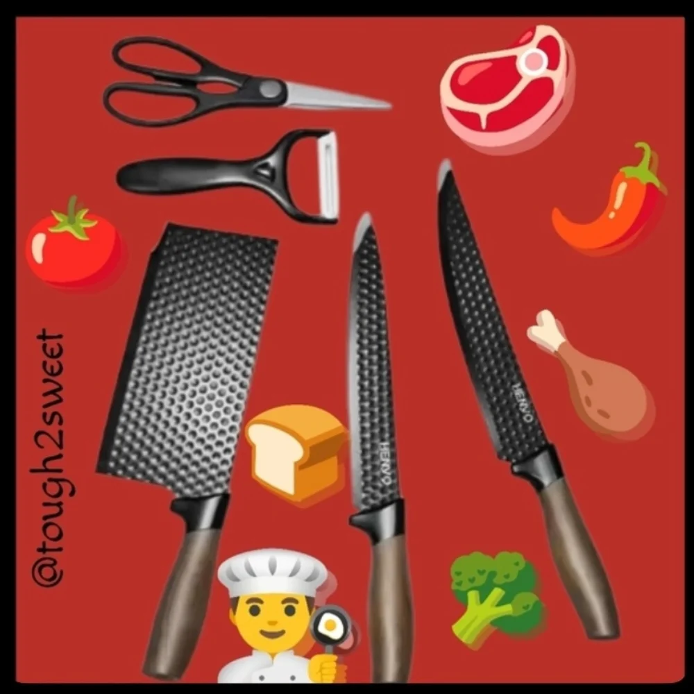 🆕6 PC KITCHEN KNIFE SET, CHEF'S SPECIAL,STAINLESS STEEL CUTLERY COLLECTION
